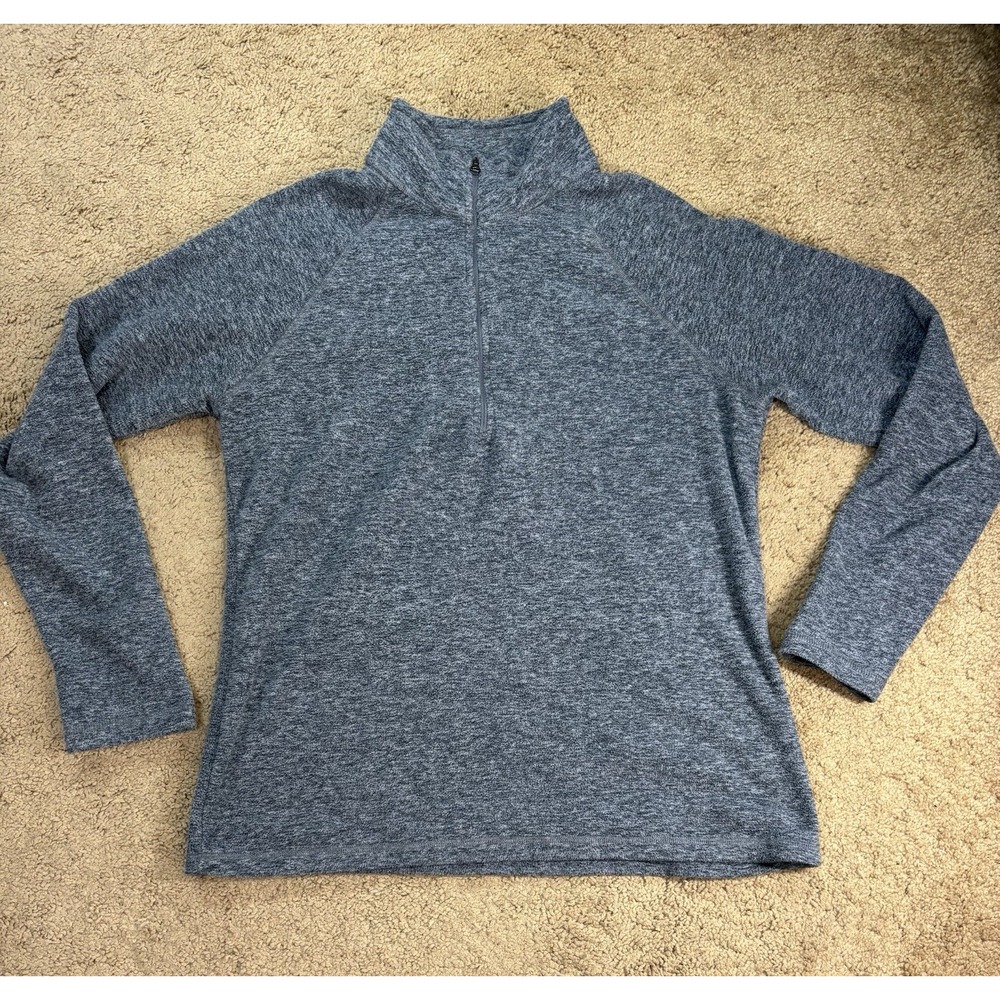 Eddie Bauer 1/4 Zip Pullover Women's Medium Fleece Heathered Gray Outdoor
